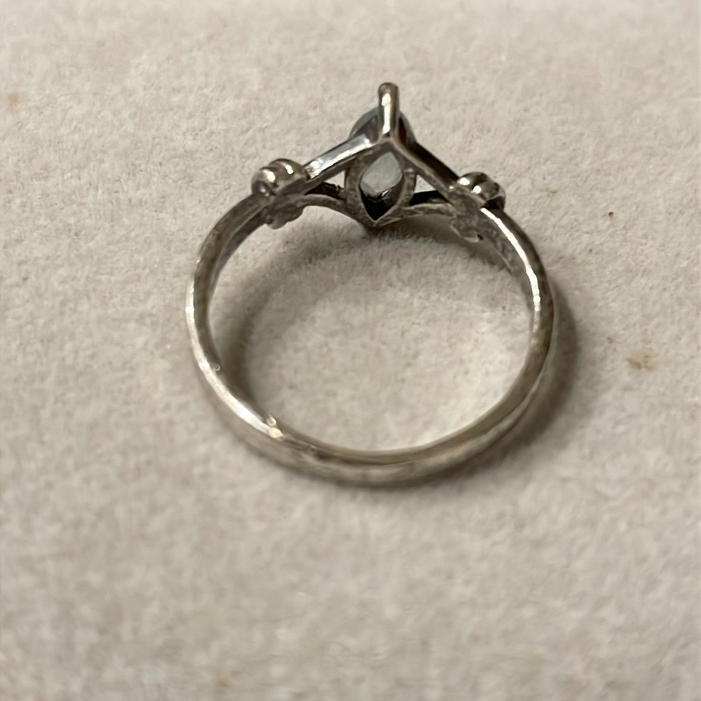 Sterling Silver Solid 925 Vintage Aquamarine Ring - image 4